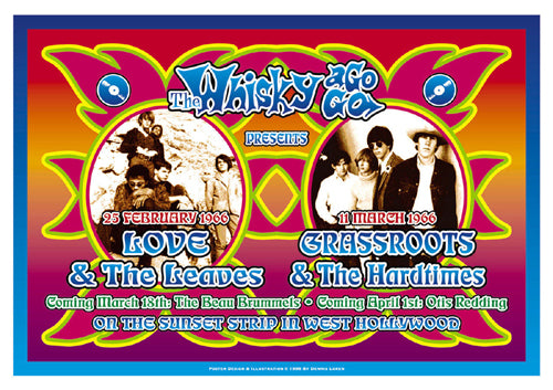 Love & Grass Roots, 1966: Whisky-A-Go-Go, Los Angeles - Dennis Loren Art Print | Vintage Concert Poster Wall Art