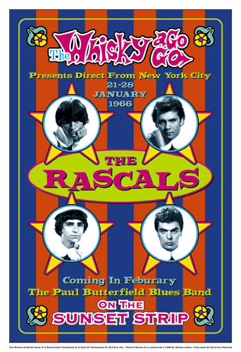 The Rascals 1966 Whisky-A-Go-Go Los Angeles Art Print by Dennis Loren | Vintage Music Wall Art