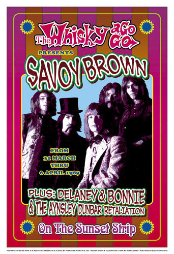 Savoy Brown 1969 Whisky-A-Go-Go Los Angeles by Dennis Loren: Vintage Concert Art Print