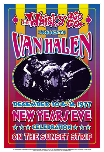 Van Halen Live 1977 Wall Art - Dennis Loren Whisky-A-Go-Go Print