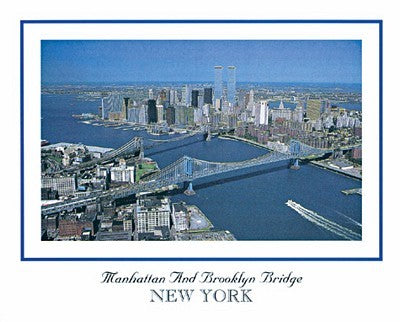 Manhattan & Brooklyn Bridge Art Print | Iconic NYC Wall Decor