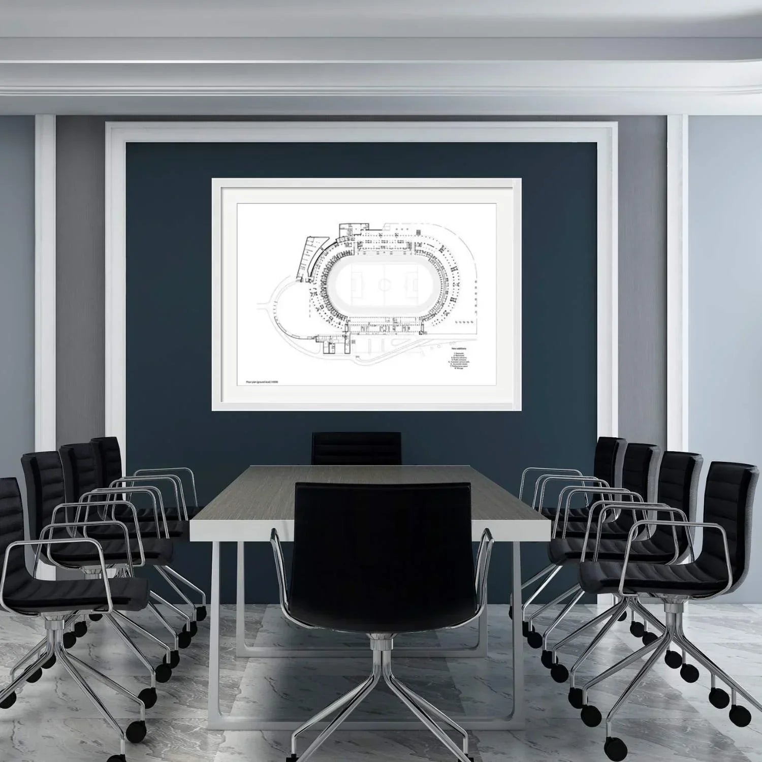Blue Rant Frame Blueprint Picture Frame Modern Framing for House Plans & Constructio