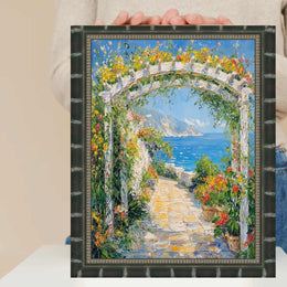 27x40 Frame Boho Black Bamboo Wood Picture Frame