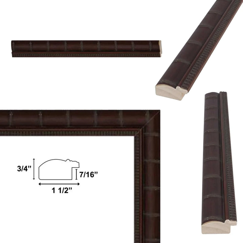 11x11 Frame Boho Dark Brown Bamboo Picture Frame
