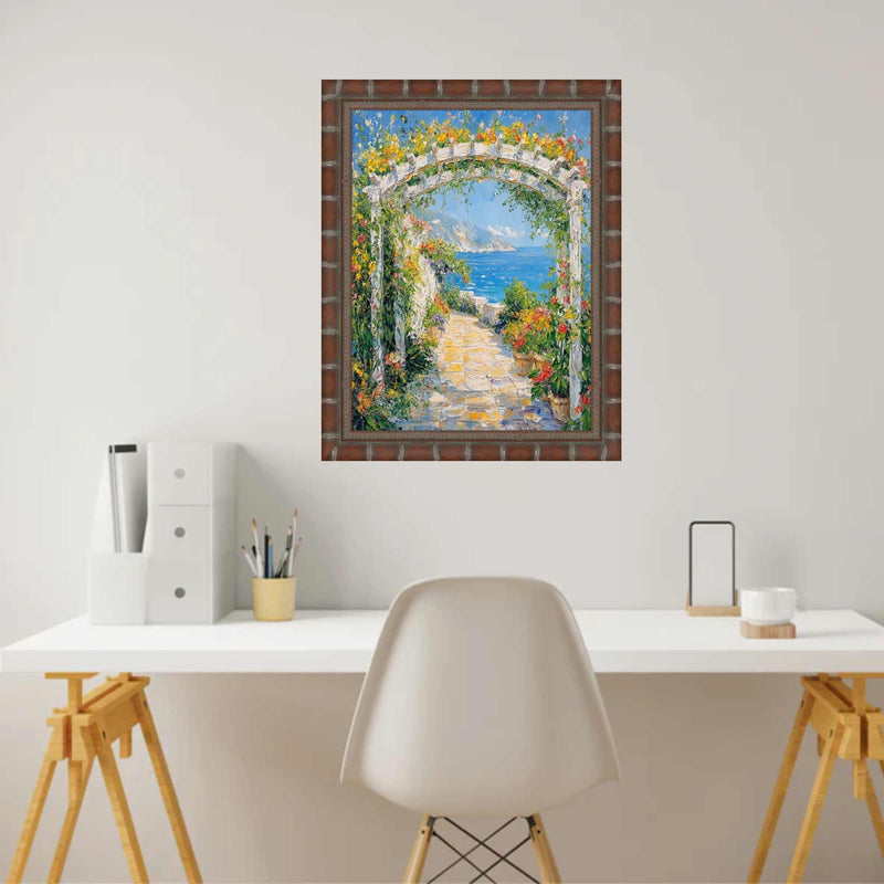 27x41 Frame Boho Dark Brown Bamboo Picture Frame