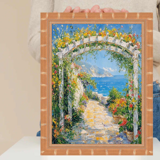 13x16 Frame Boho Gold Bamboo Wood Picture Frame