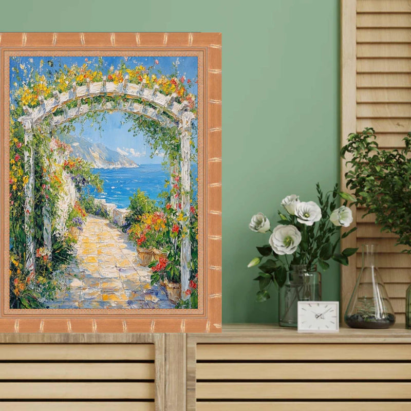 24x30 Frame Boho Gold Bamboo Wood Picture Frame