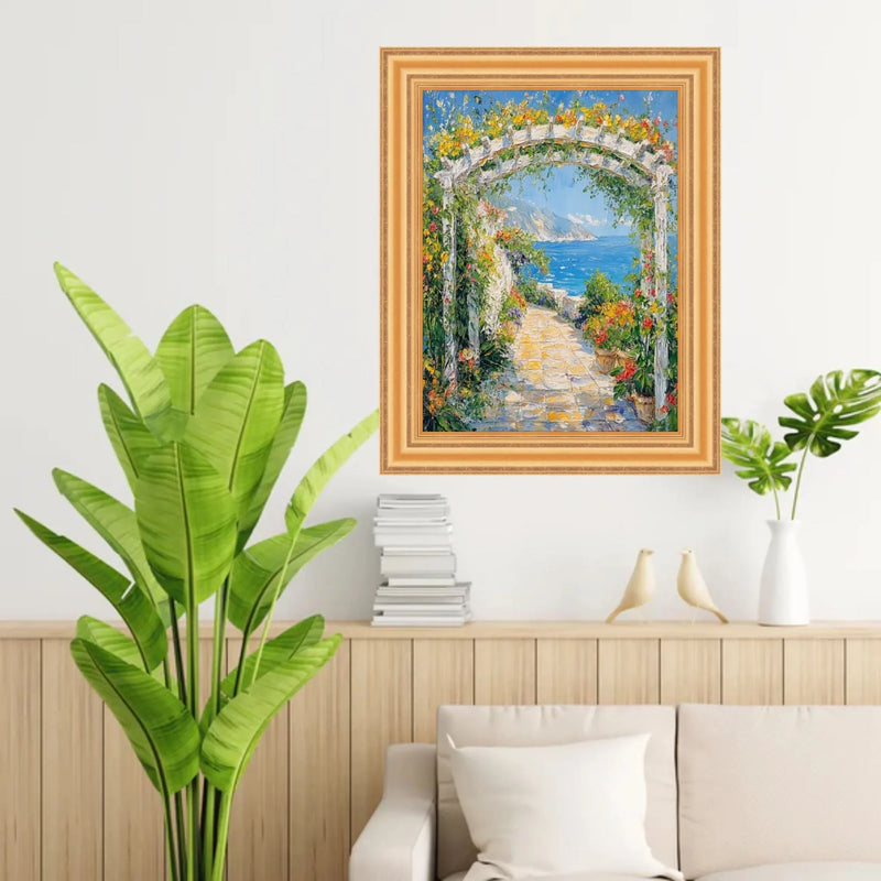 11x13 Frame Bright Gold Leaf Wave Picture Frame - Business Frame