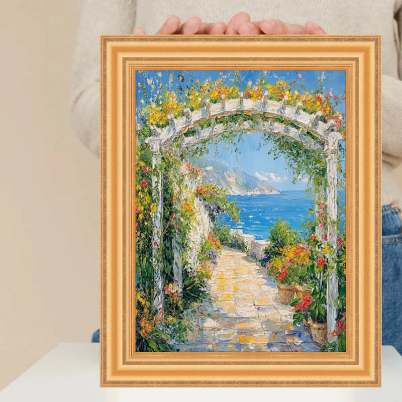 18x18 Frame Bright Gold Leaf Wave Picture Frame - Business Frame