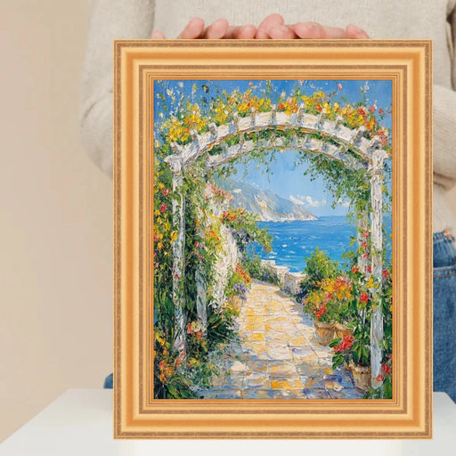 36x36 Frame Bright Gold Leaf Wave Picture Frame - Business Frame