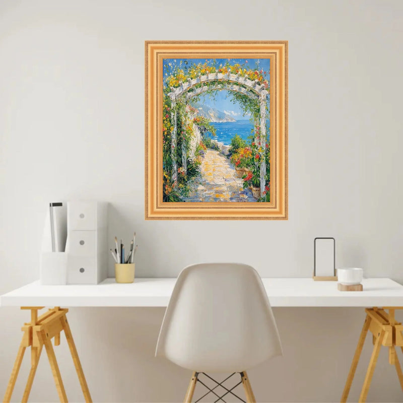 40x60 Frame Bright Gold Leaf Wave Picture Frame - Business Frame