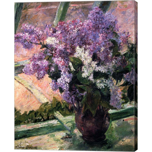 Lilacs in a Window, c1880 by Mary Cassatt, Canvas Art