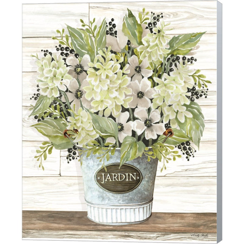 Jardin Galvanized Bucket by Cindy Jacobs, Canvas Art