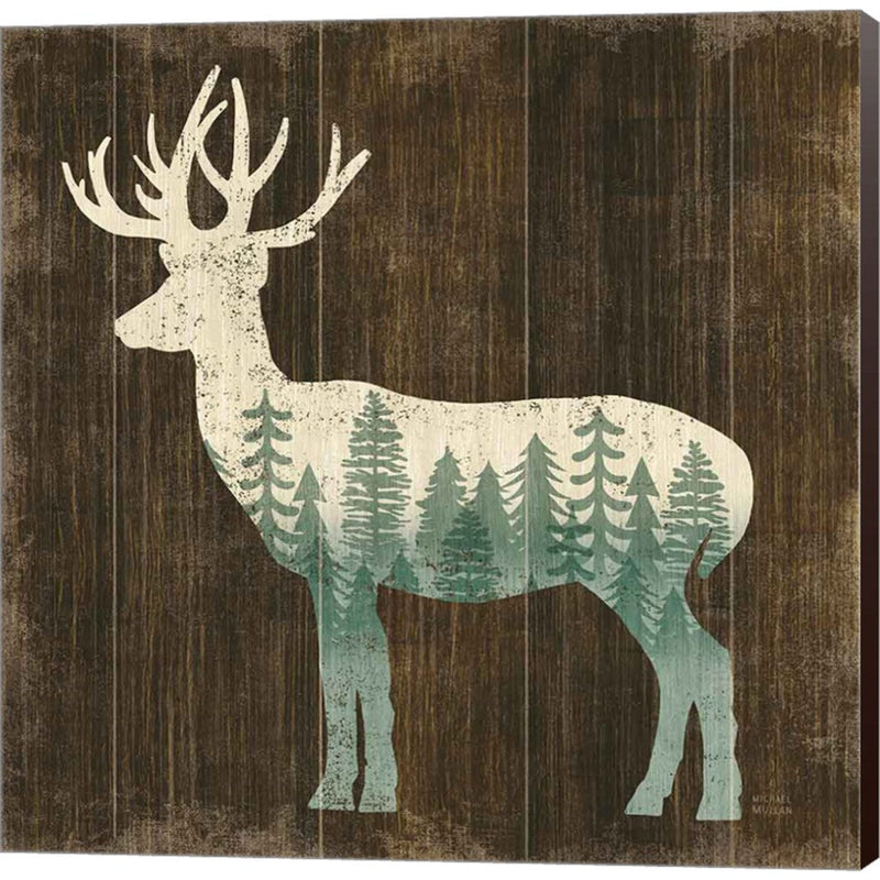 Simple Living Deer Silhouette by Michael Mullan, Canvas Art