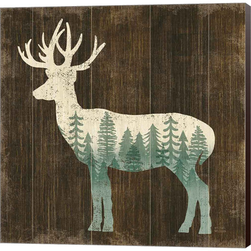 Simple Living Deer Silhouette by Michael Mullan, Canvas Art