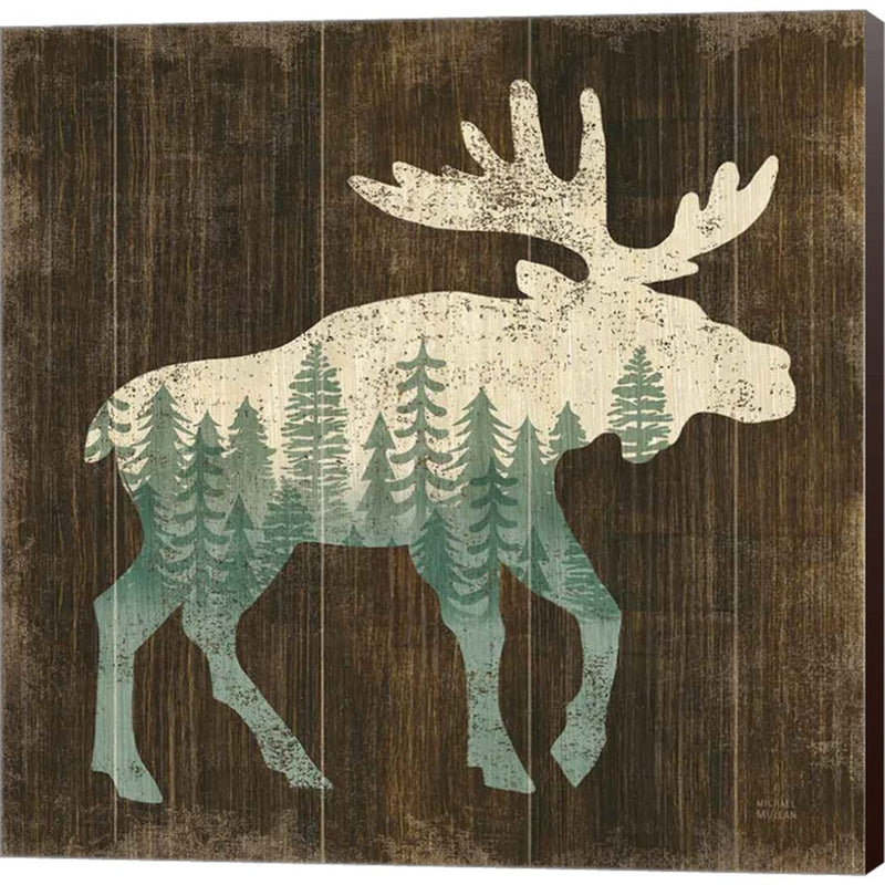 Simple Living Moose Silhouette by Michael Mullan, Canvas Art