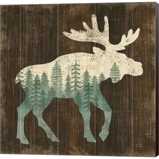 Simple Living Moose Silhouette by Michael Mullan, Canvas Art