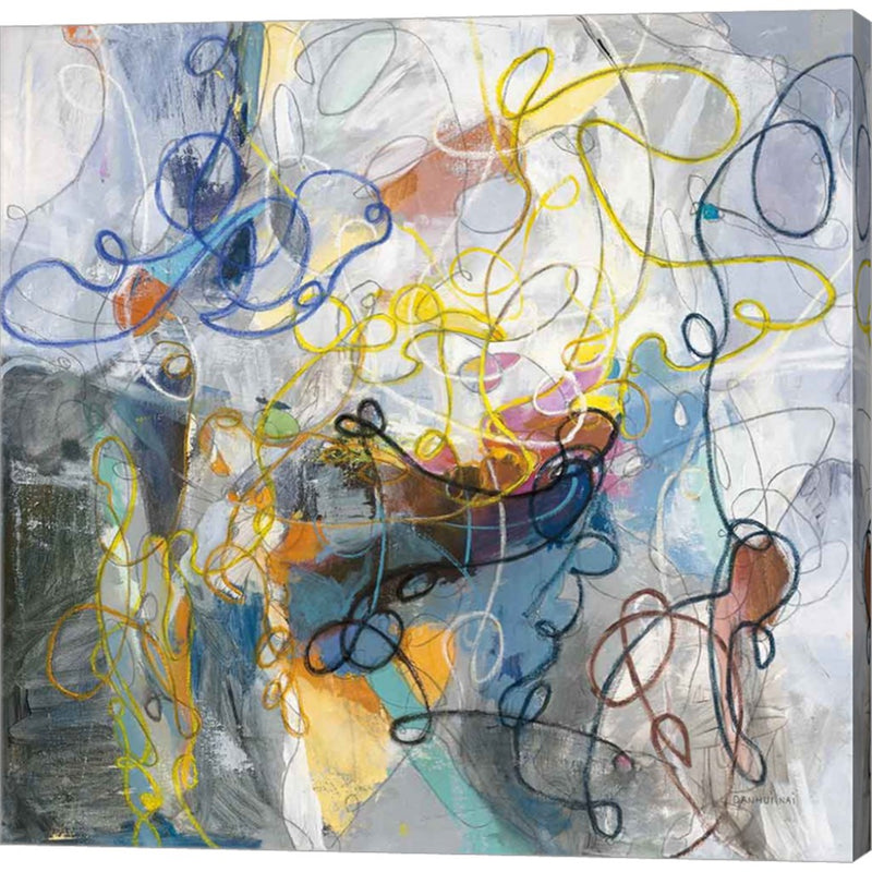 Blue and Sienna Abstract by Danhui Nai, Canvas Art
