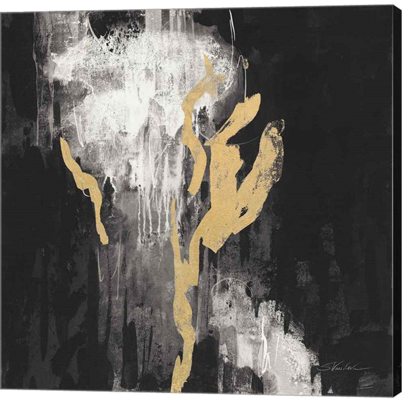 Golden Rain II BW by Silvia Vassileva, Canvas Art