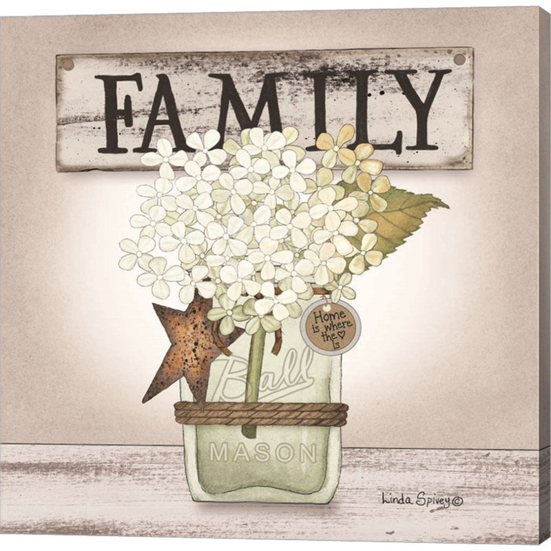 Hydrangea in Jar by Linda Spivey, Canvas Art