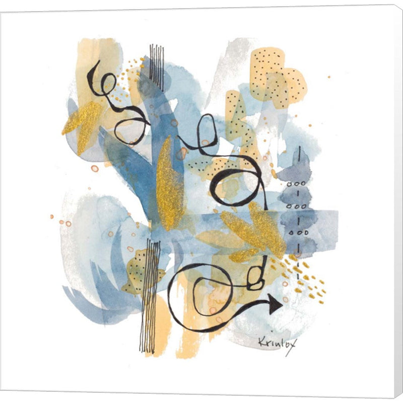 Dreaming In Gold And Blue II by Krinlox, Canvas Art