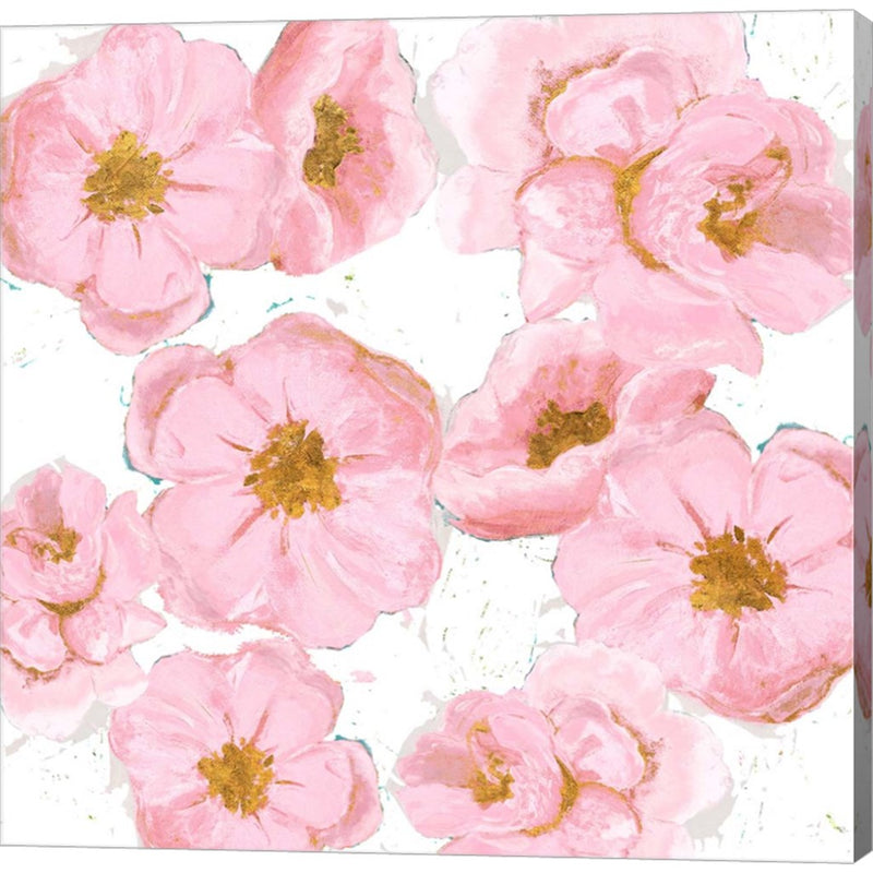 Pink And Gold Florals by Patricia Pinto, Canvas Art