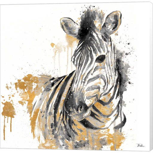 Water Zebra with Gold by Patricia Pinto, Canvas Art