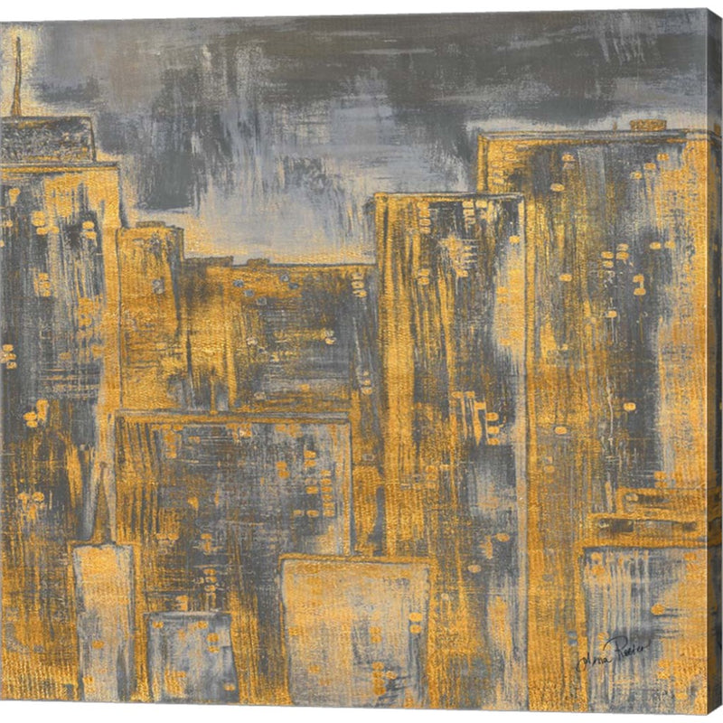 Gold City Eclipse Square II by Gina Ritter, Canvas Art