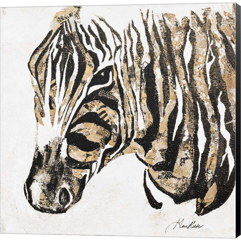 Speckled Gold Zebra by Gina Ritter, Canvas Art