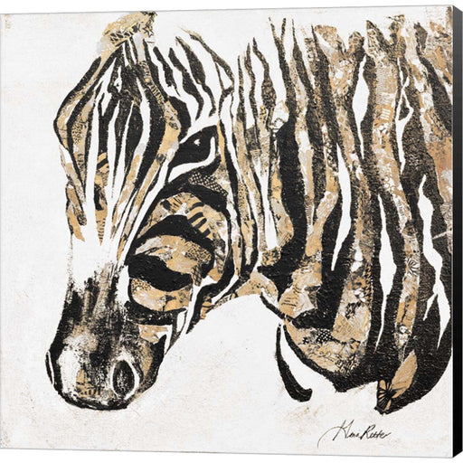 Speckled Gold Zebra by Gina Ritter, Canvas Art