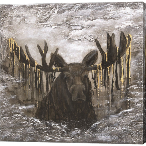 Moose in the Mist by Angela Bawden, Canvas Art