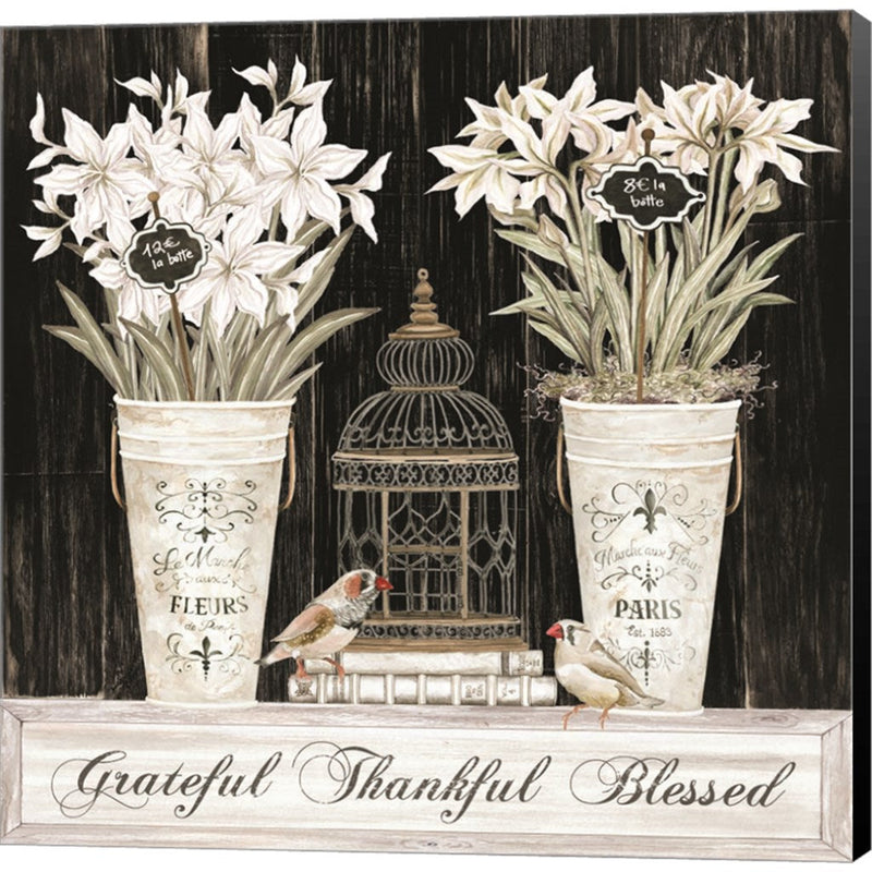 Grateful Thankful Blessed Still Life by Cindy Jacobs, Canvas Art