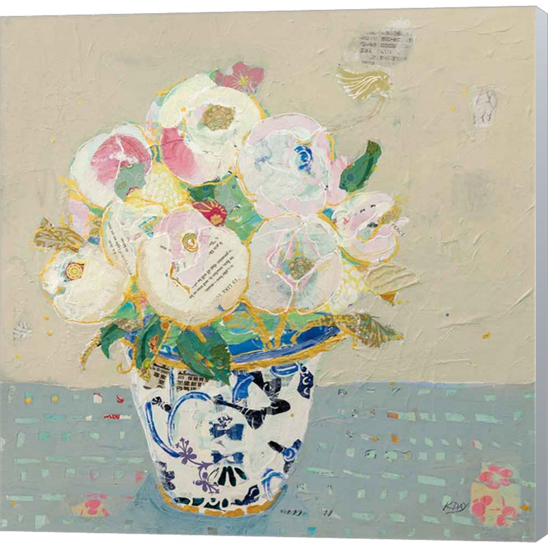 Kristens Peonies Neutral by Kellie Day, Canvas Art