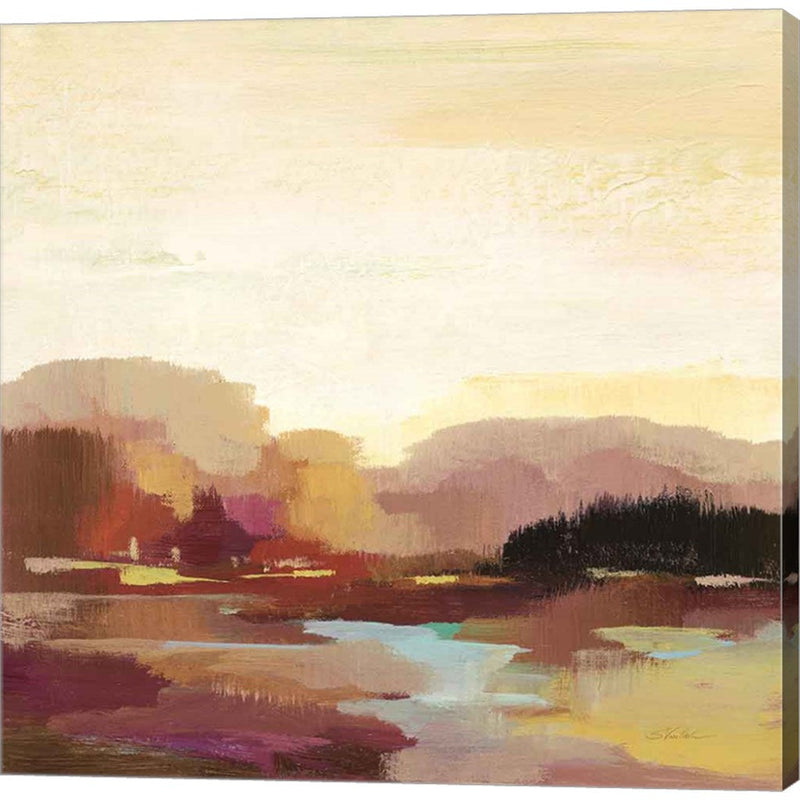 Maroon Landscape by Silvia Vassileva, Canvas Art