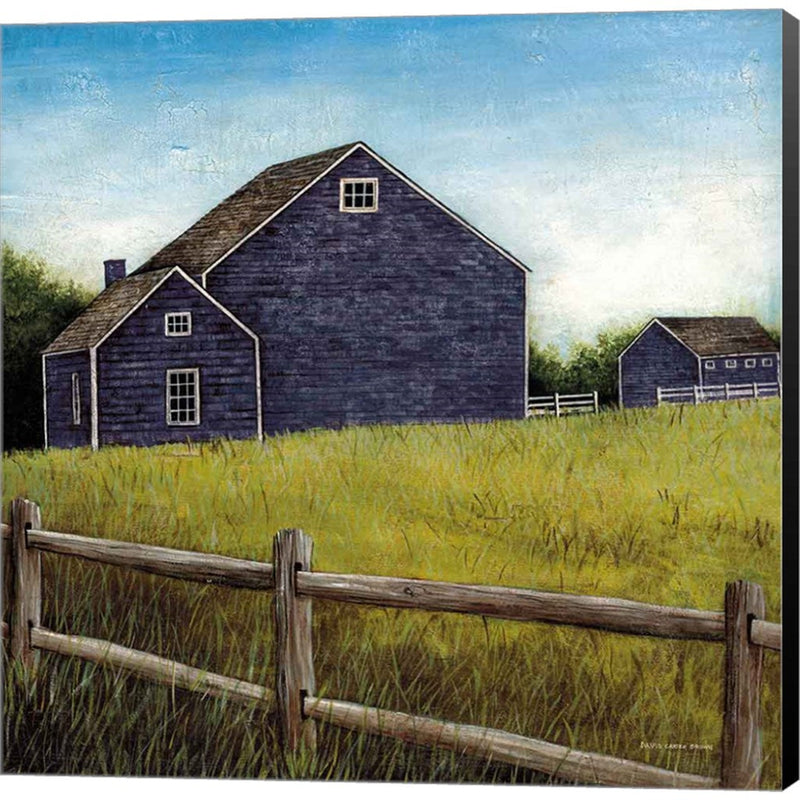 Weathered Barns Navy by David Carter, Canvas Art