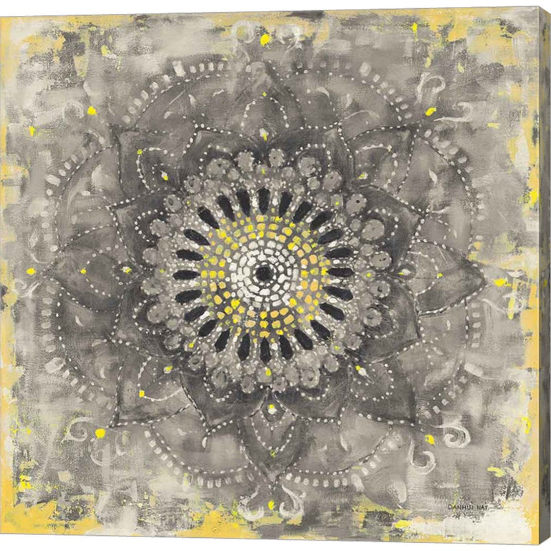 Gray Concentric Mandala by Danhui Nai, Canvas Art