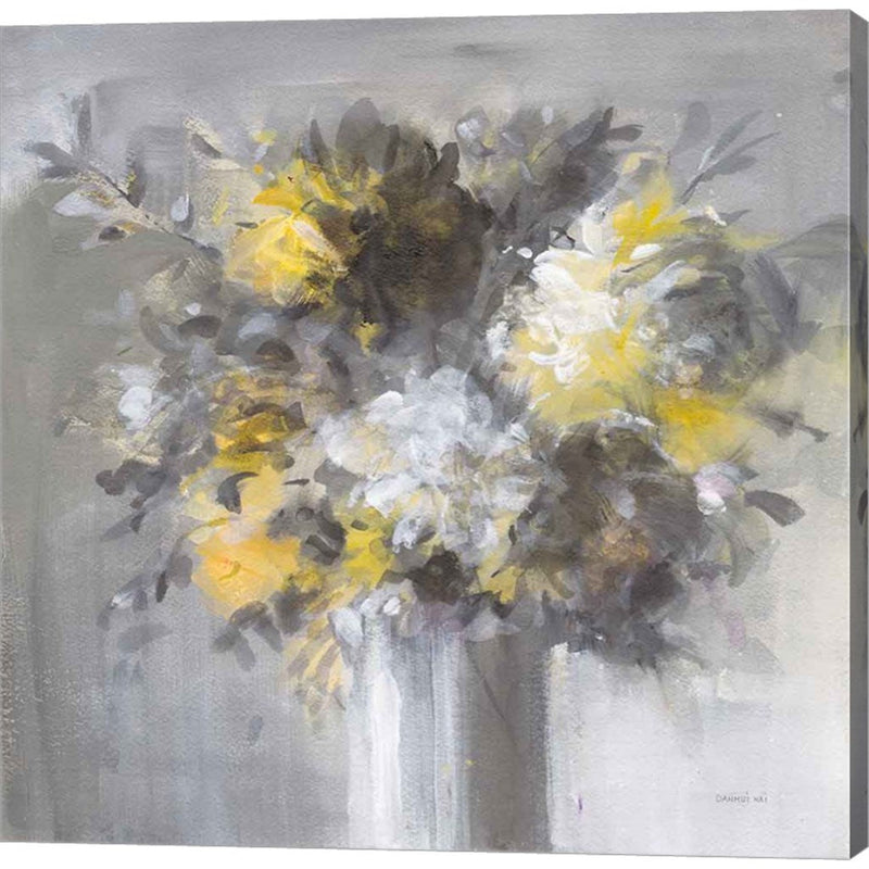 Weekend Bouquet Yellow Gray by Danhui Nai, Canvas Art