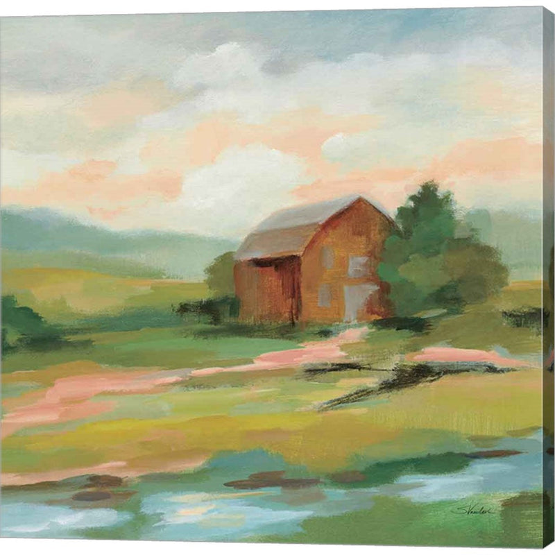 Springtime Farm Pastel Sq by Silvia Vassileva, Canvas Art