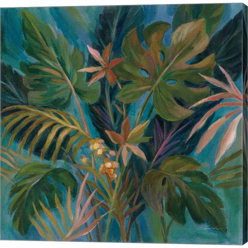 Midnight Tropical Leaves by Silvia Vassileva, Canvas Art