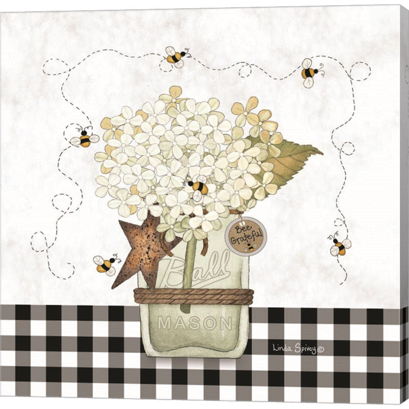 Bee Grateful by Linda Spivey, Canvas Art