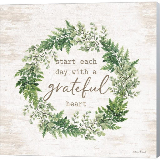 Grateful Heart Wreath by Lettered & Lined, Canvas Art