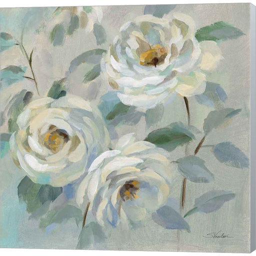 Blue Gray Floral by Silvia Vassileva, Canvas Art