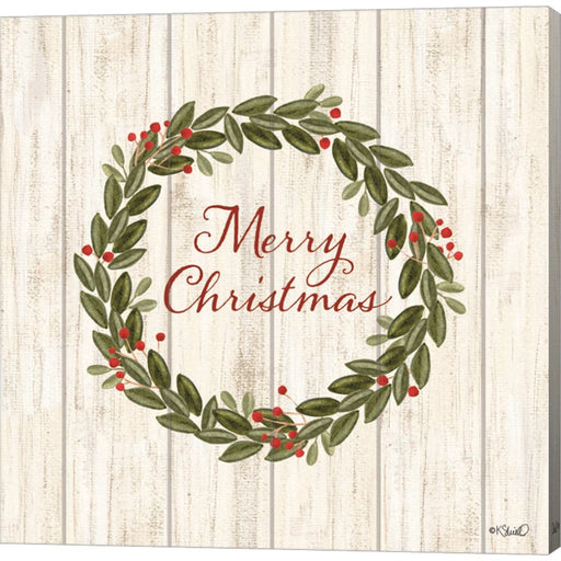 Merry Christmas Wreath by Kate Sherrill, Canvas Art