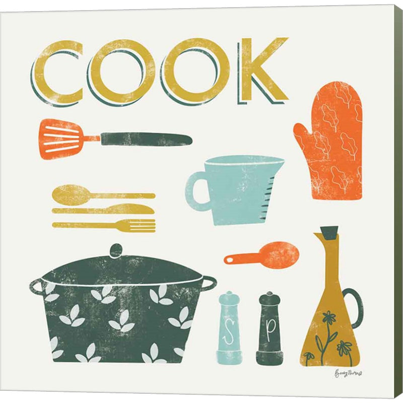 Retro Kitchen III by Becky Thorns, Canvas Art