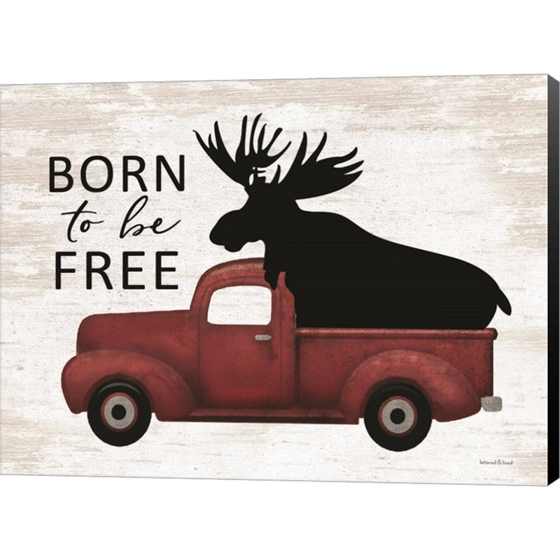 Born to be Free Moose by Lettered & Lined, Canvas Art