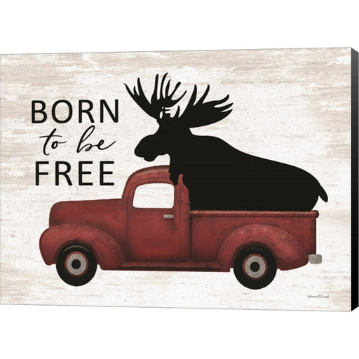 Born to be Free Moose by Lettered & Lined, Canvas Art