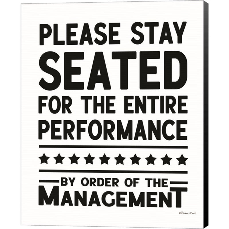 Please Stay Seated by Susan Ball, Canvas Art