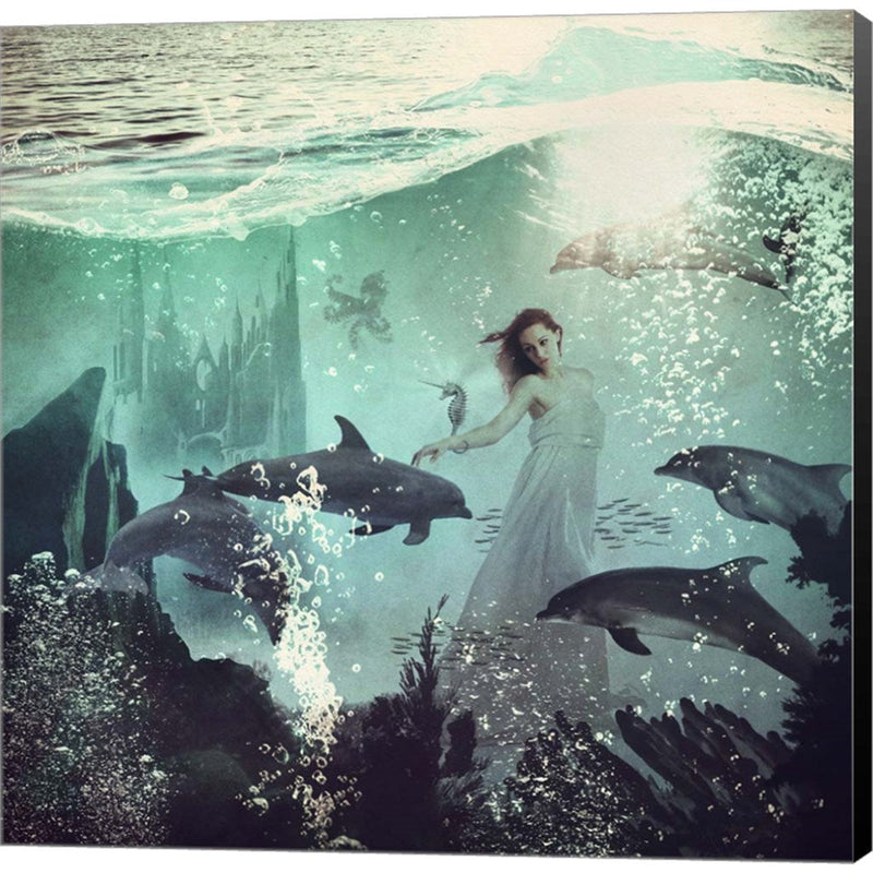 The Sea Unicorn Lady by Paula Belle Flores, Canvas Art