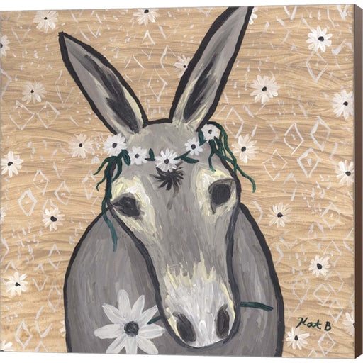 Donkey with Daisies by Kathleen Bryan, Canvas Art