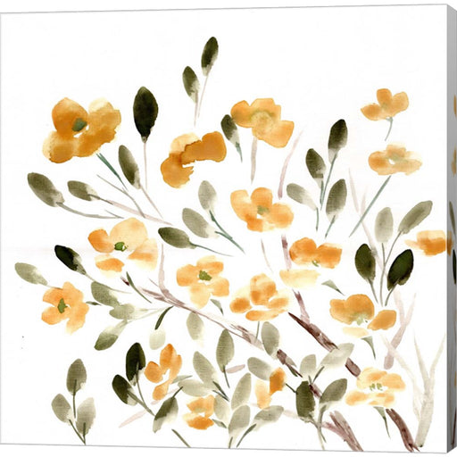 Sketchy Blossoms Yellow by Marcy Chapman, Canvas Art